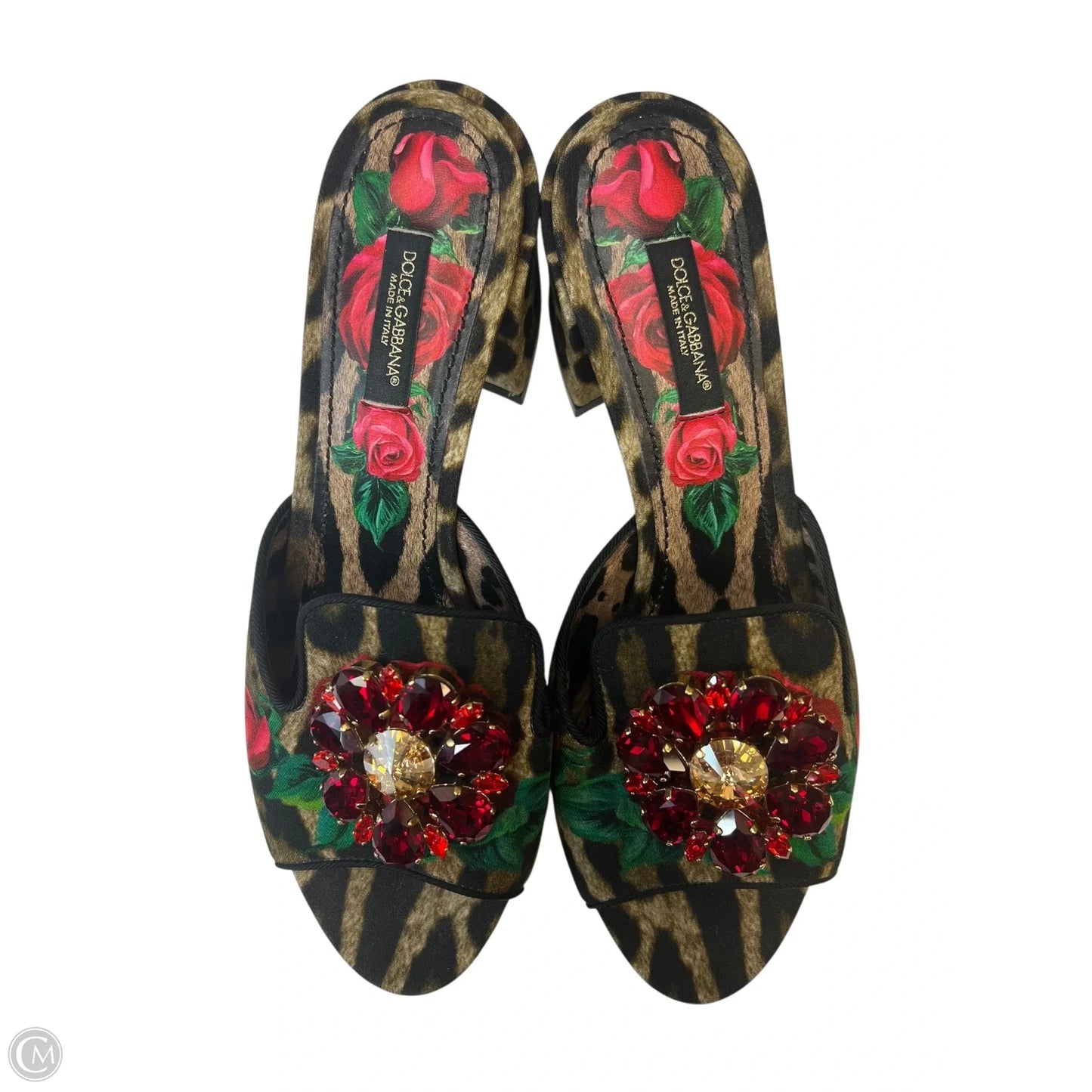 Sandals Luxury Designer By Dolce And Gabbana In Animal Print, Size: 7