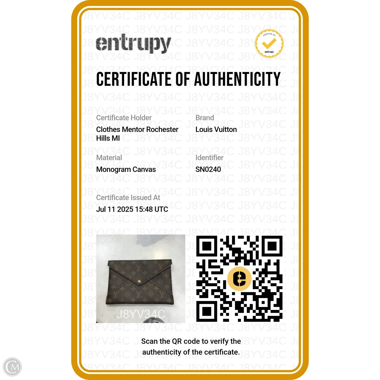 Clutch Luxury Designer By Louis Vuitton, Size: Large