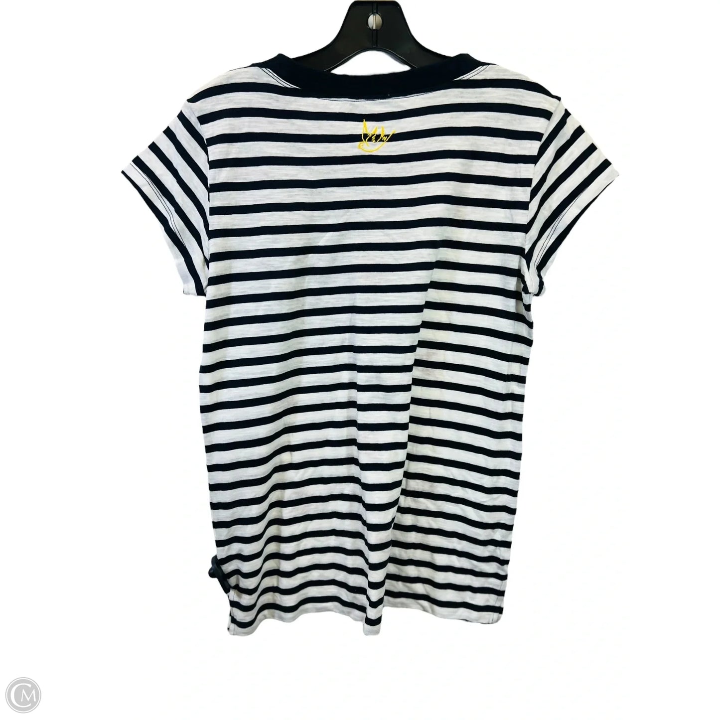 Top Short Sleeve Basic By Cabi In Striped Pattern, Size: S