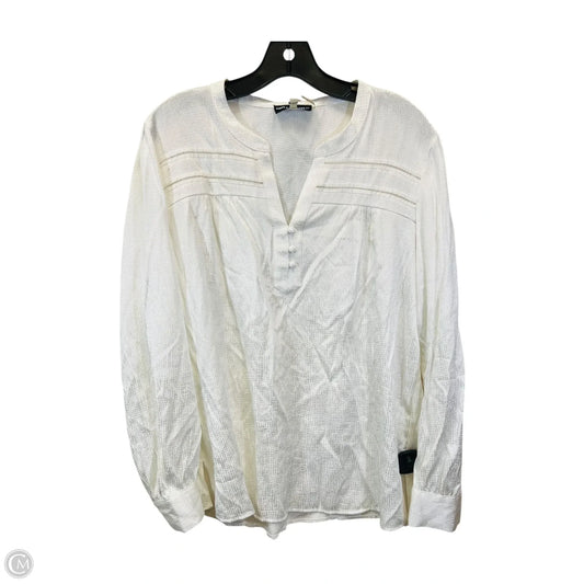 Top Long Sleeve Designer By Karl Lagerfeld In White, Size: L