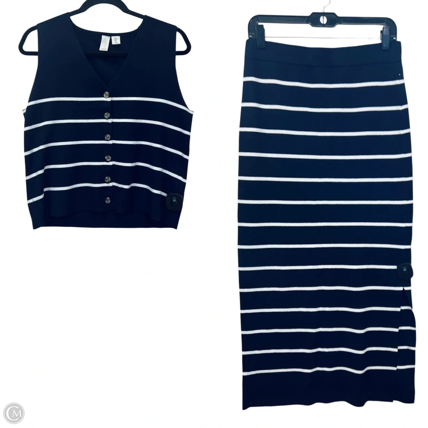 Skirt Set 2pc By Joie In Blue & White, Size: L