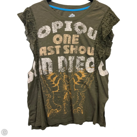 Top Sleeveless Designer By Pilcro In Green, Size: M