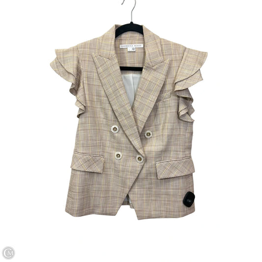 Blazer Designer By Veronica Beard In Tan & Yellow, Size: S