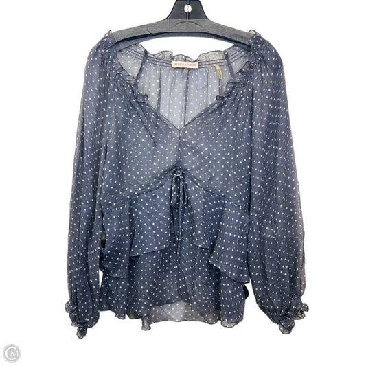 Top Long Sleeve Designer By Rebecca Taylor In Polkadot Pattern, Size: Xs