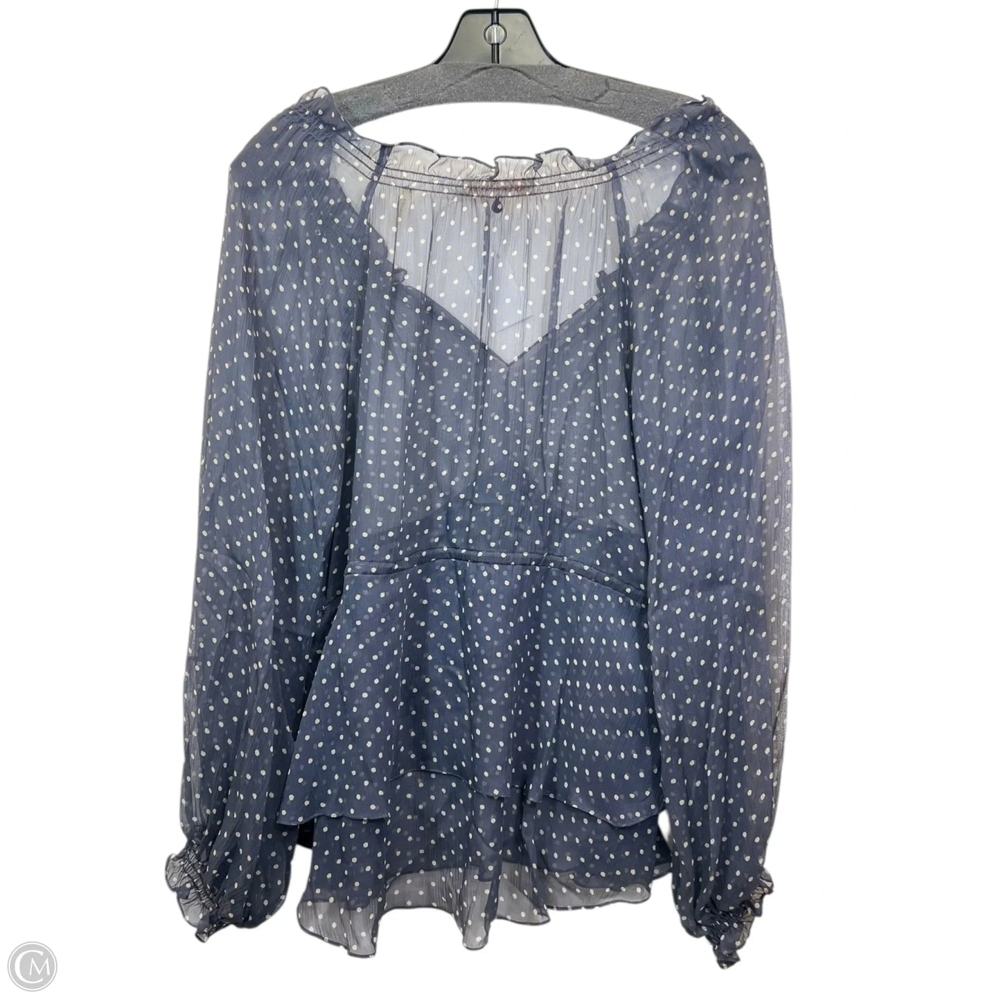 Top Long Sleeve Designer By Rebecca Taylor In Polkadot Pattern, Size: Xs