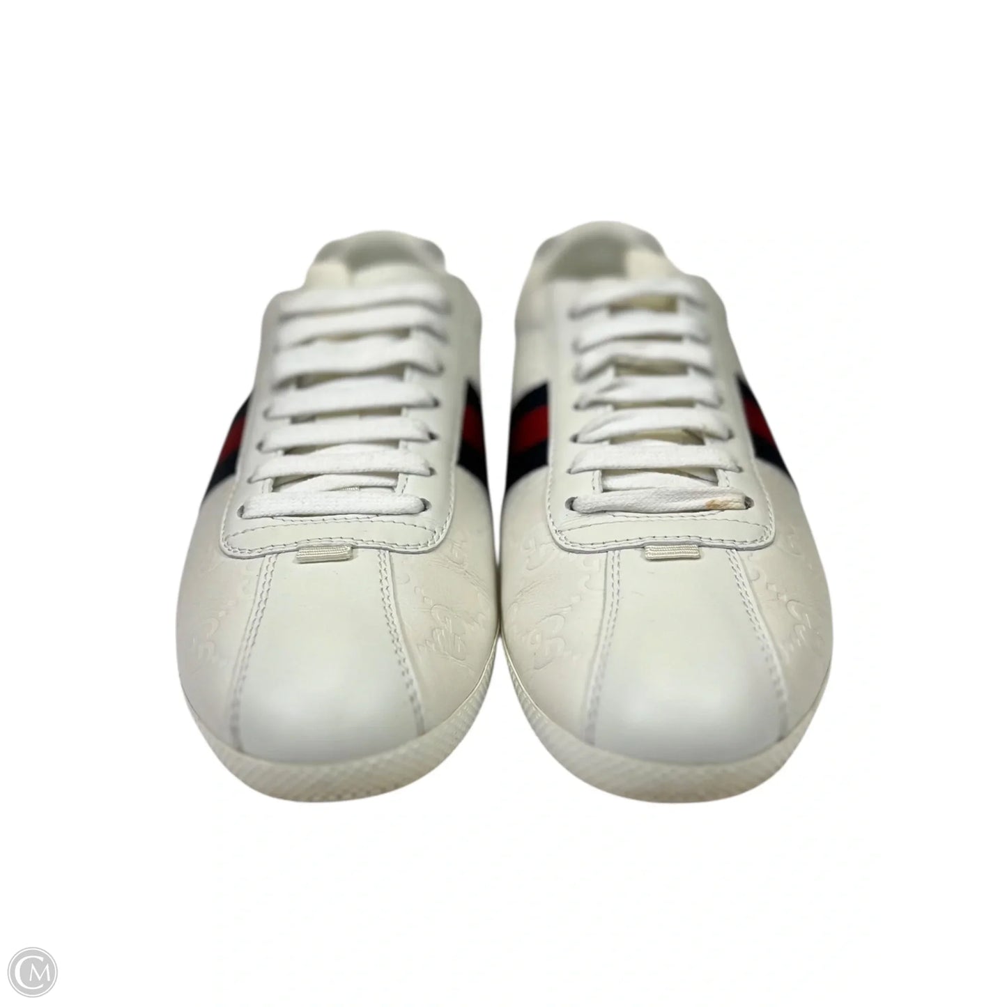Shoes Luxury Designer By Gucci In Blue & Red & White, Size: 8