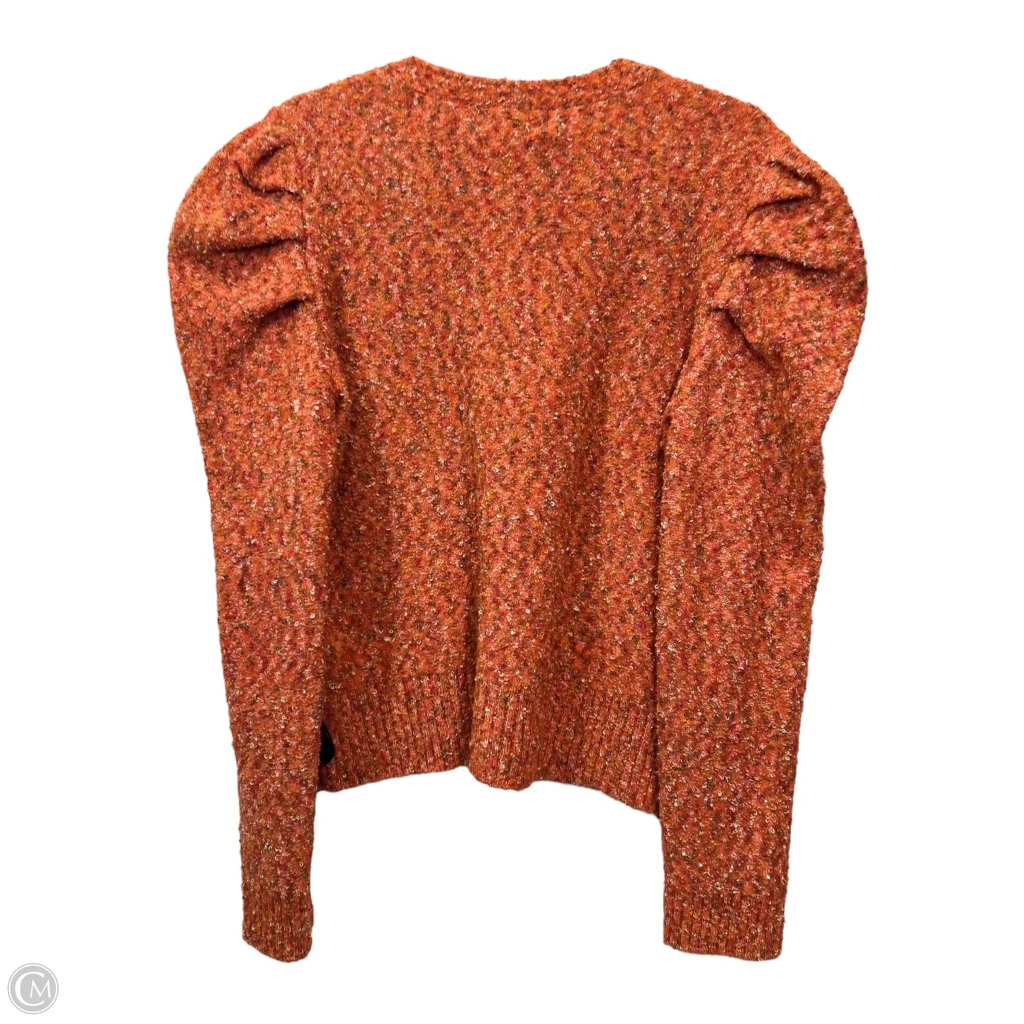 Sweater Cardigan Designer By Karl Lagerfeld In Orange, Size: L