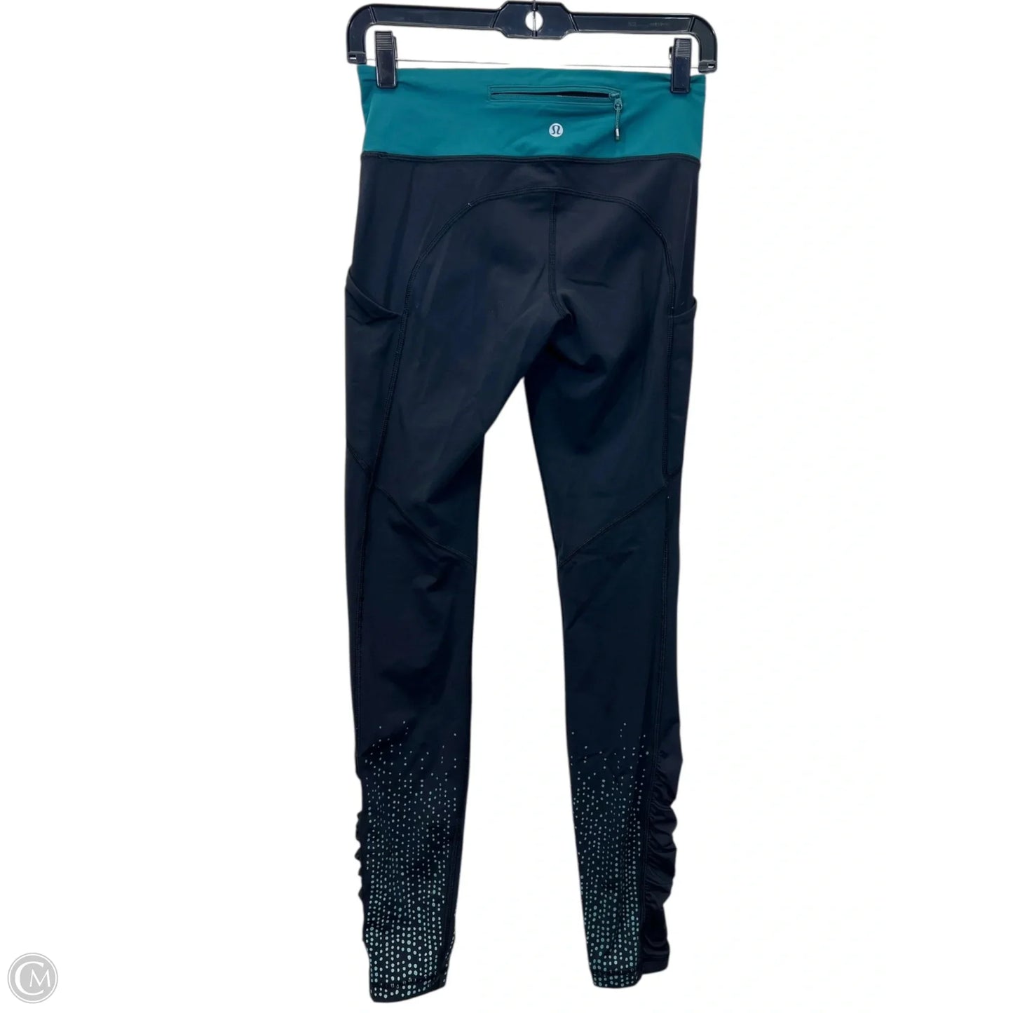 Athletic Leggings By Lululemon In Black & Green, Size: 4