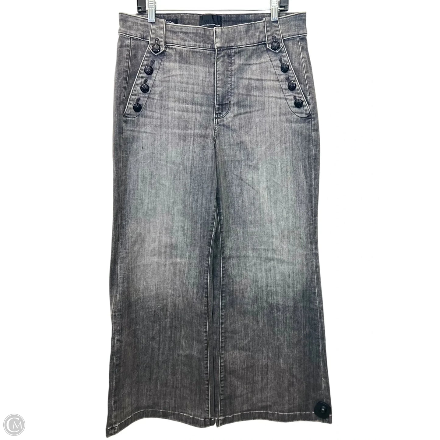 Jeans Wide Leg By White House Black Market In Grey Denim, Size: 14