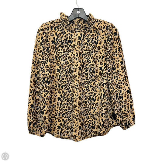 Top Long Sleeve By J. Crew In Animal Print, Size: Xs