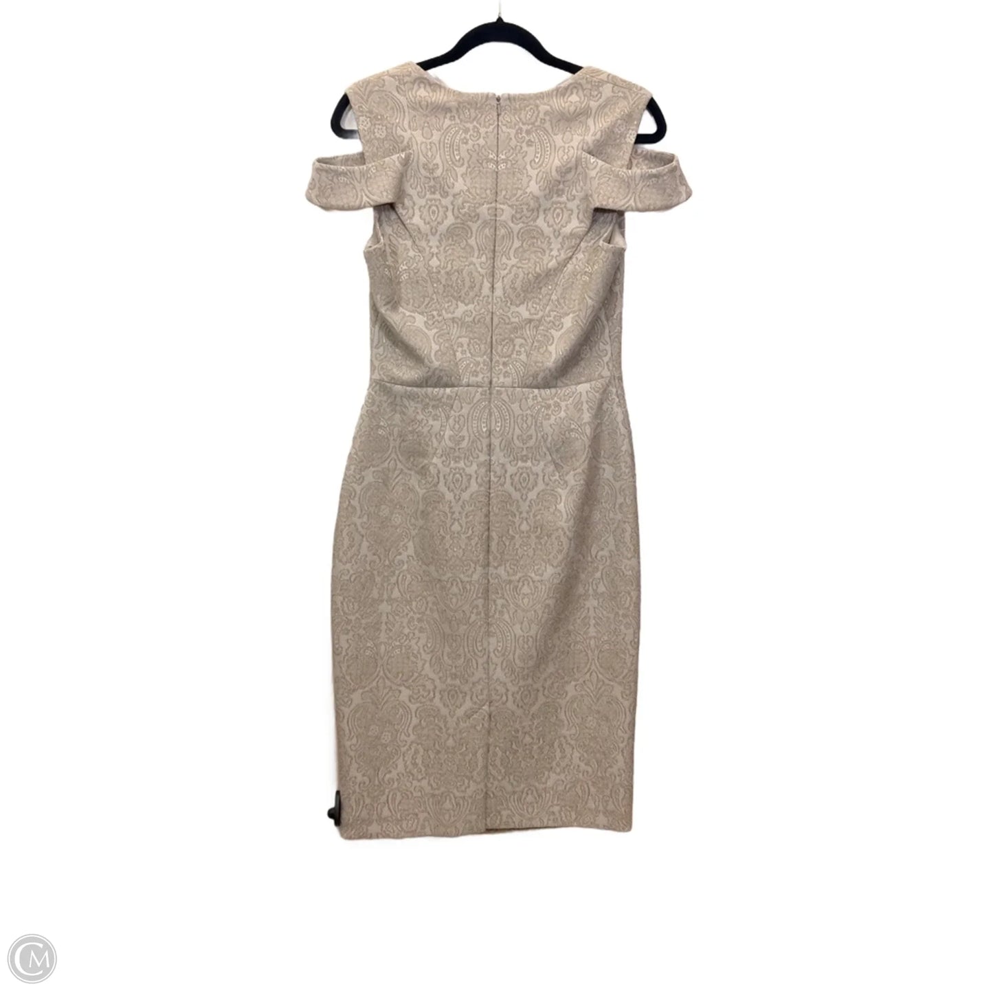 Dress Designer By Karen Millen In Tan & White, Size: M