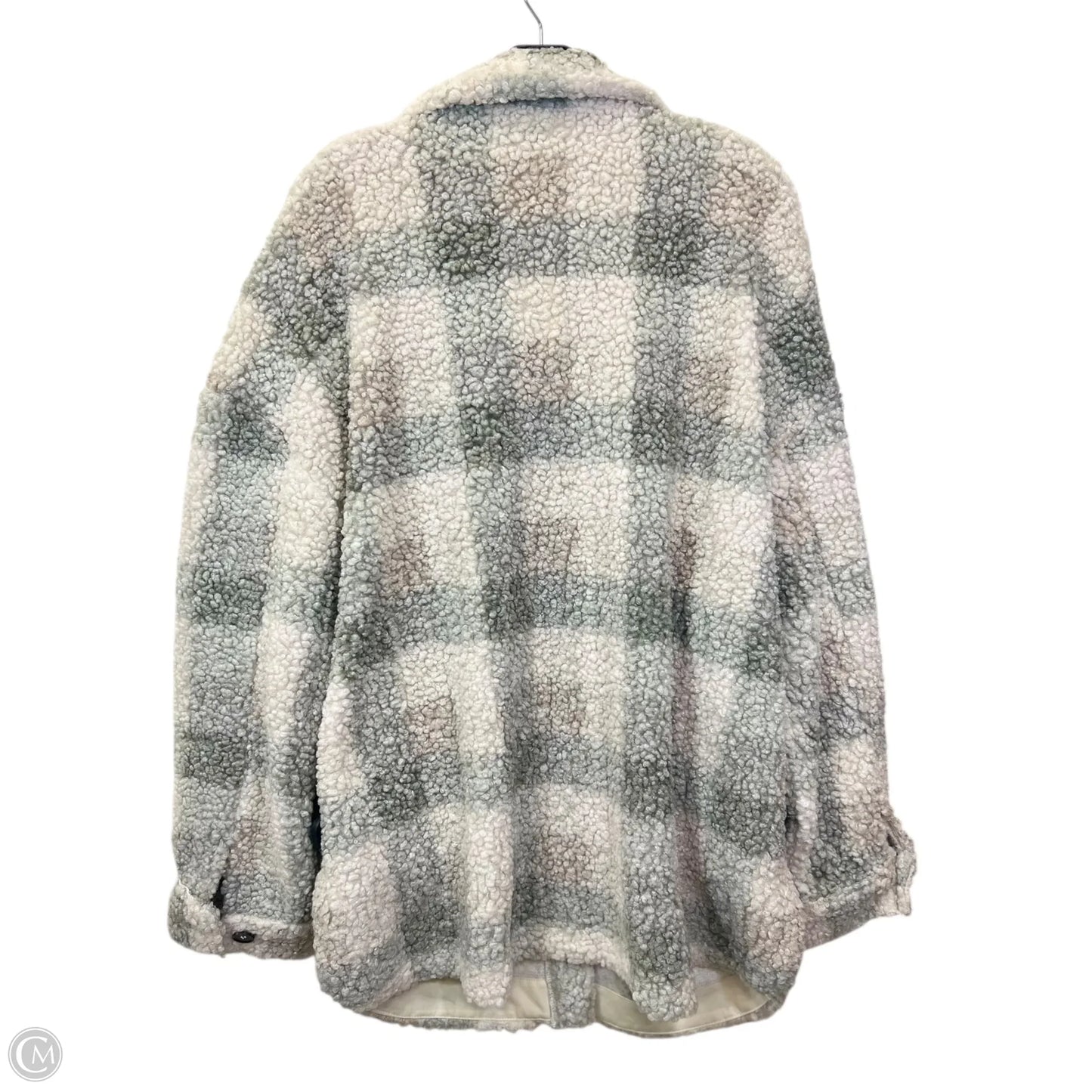 Jacket Faux Fur & Sherpa By Moon River In Cream & Grey, Size: L