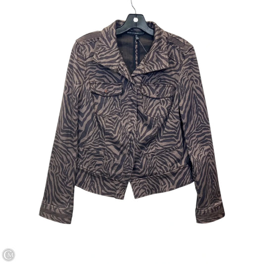 Jacket Denim By White House Black Market In Zebra Print, Size: L