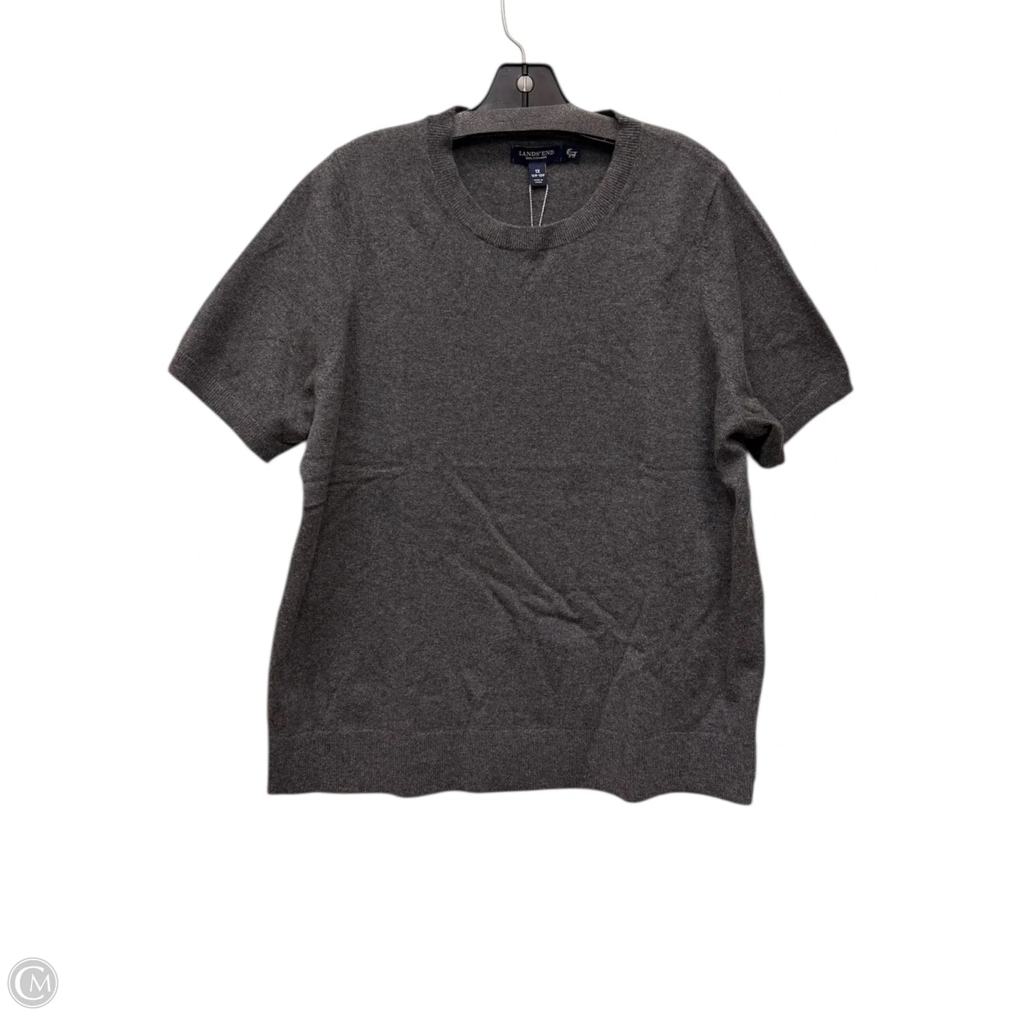 Sweater Cashmere By Lands End In Grey, Size: 1x