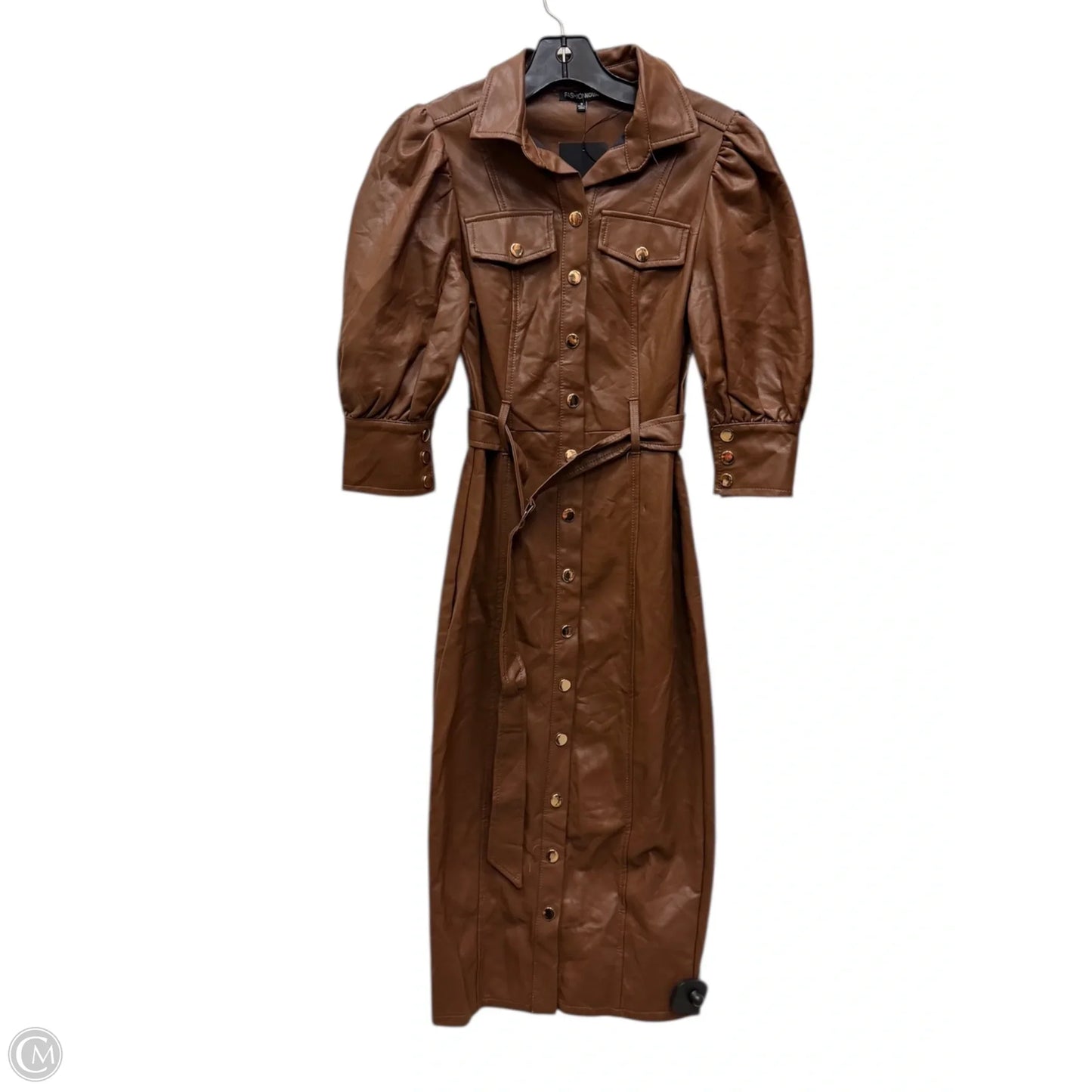 Dress Casual Midi By Fashion Nova In Brown, Size: S