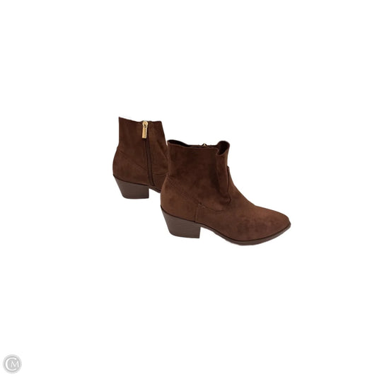 Boots Ankle Heels By Steve Madden In Brown, Size: 6