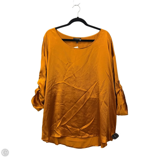 Top Short Sleeve Designer By Eileen Fisher In Gold, Size: Xl