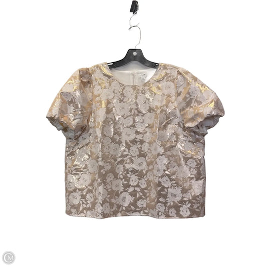 Top Short Sleeve By J. Crew In Gold & White, Size: Xl