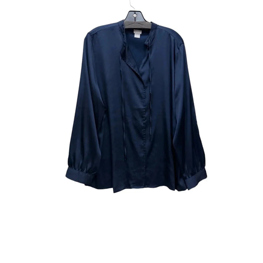 Top Long Sleeve By Chicos In Navy, Size: Xl