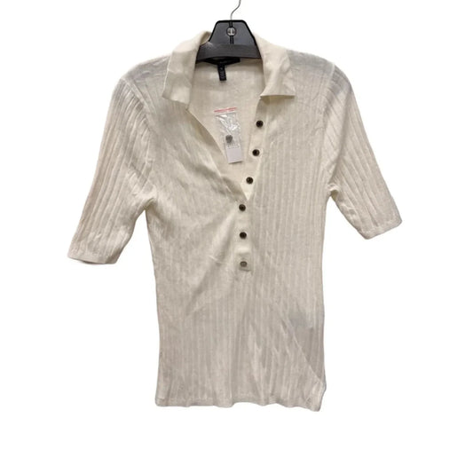 Top Short Sleeve By White House Black Market In Cream, Size: M