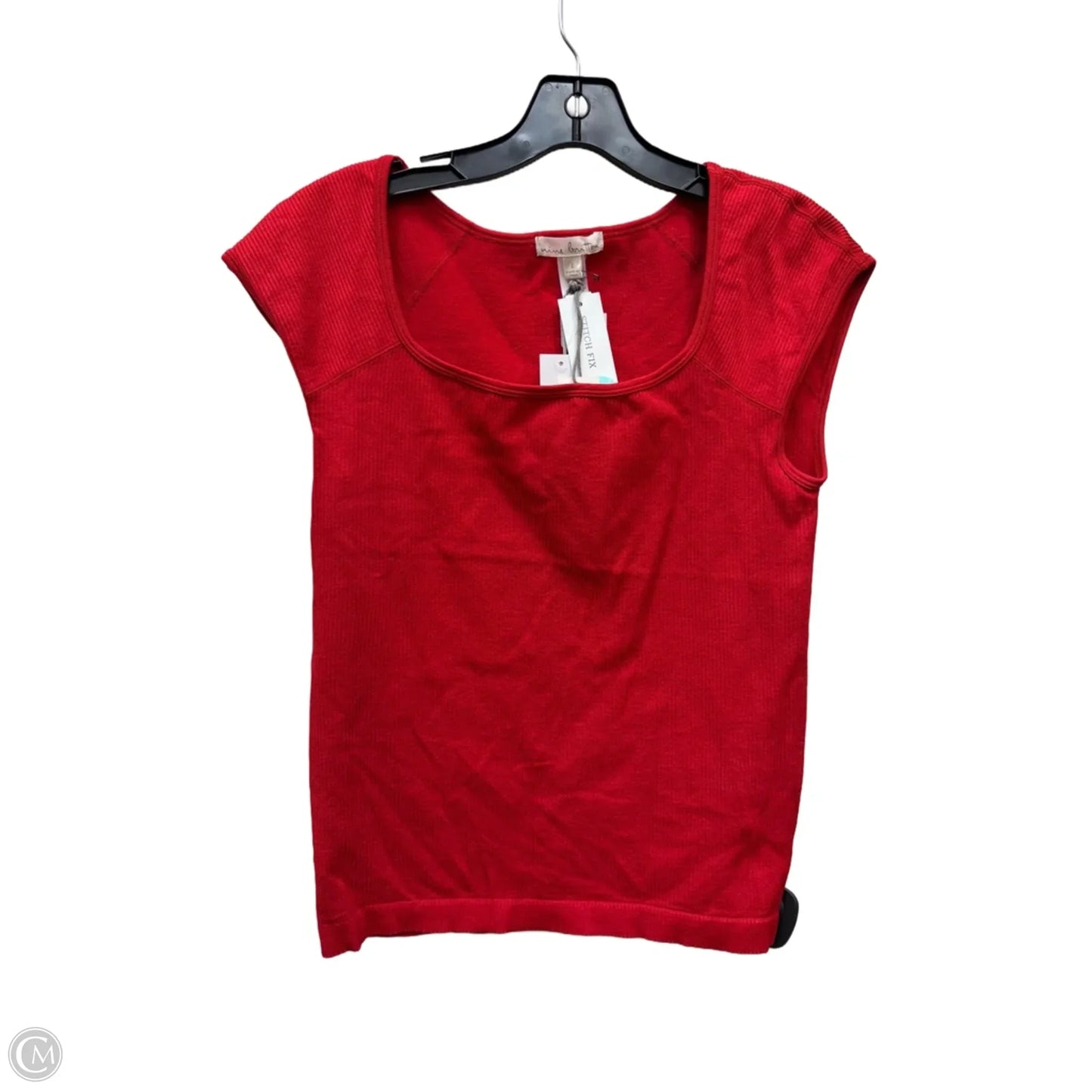 Top Short Sleeve By Nine Britton In Red, Size: L