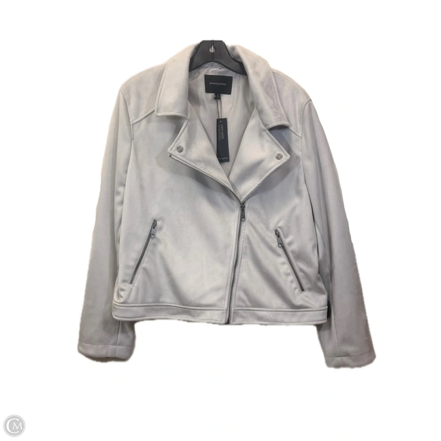 Jacket Moto By Banana Republic In Grey, Size: Xl