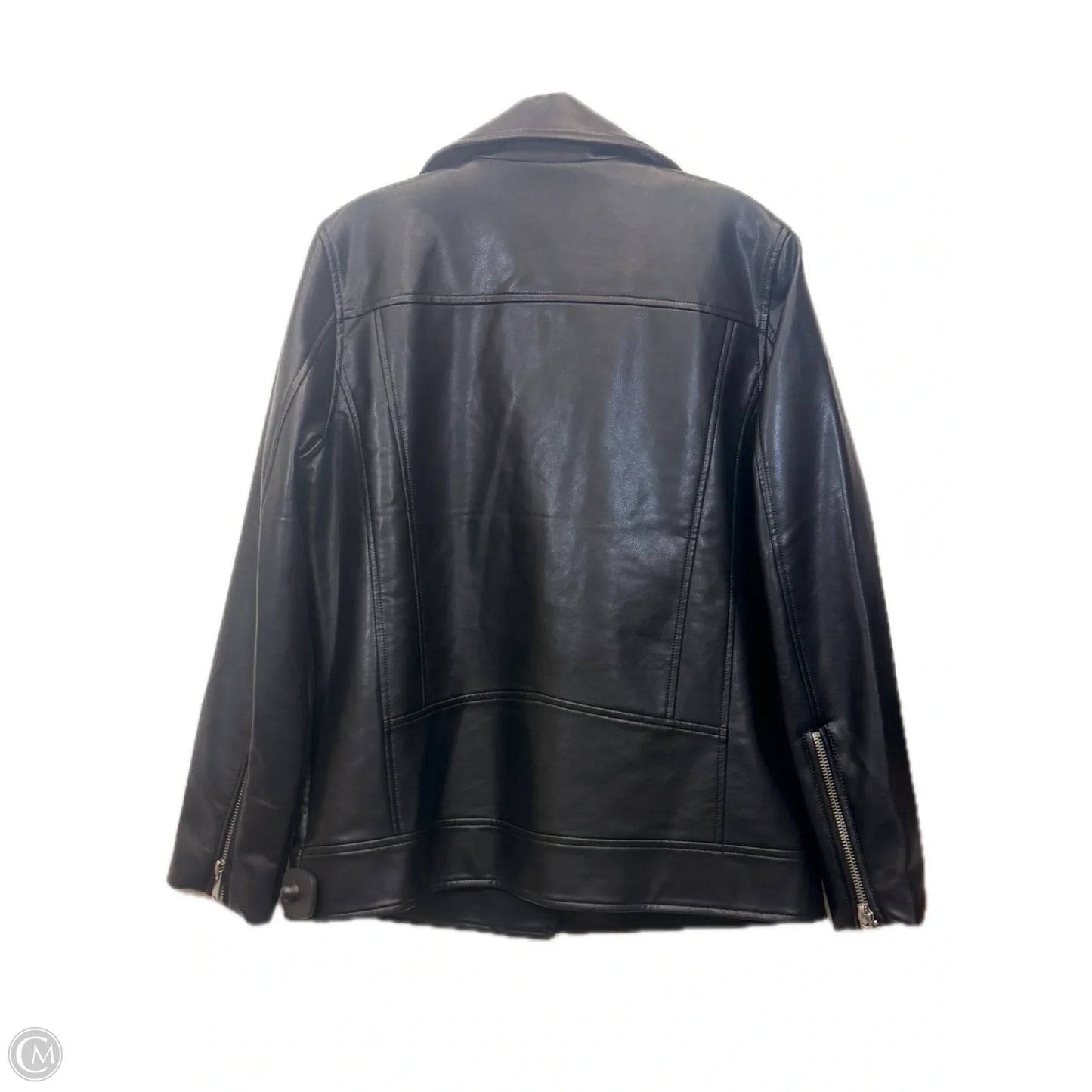 Jacket Designer By Avec Les Filles In Black & Silver, Size: L