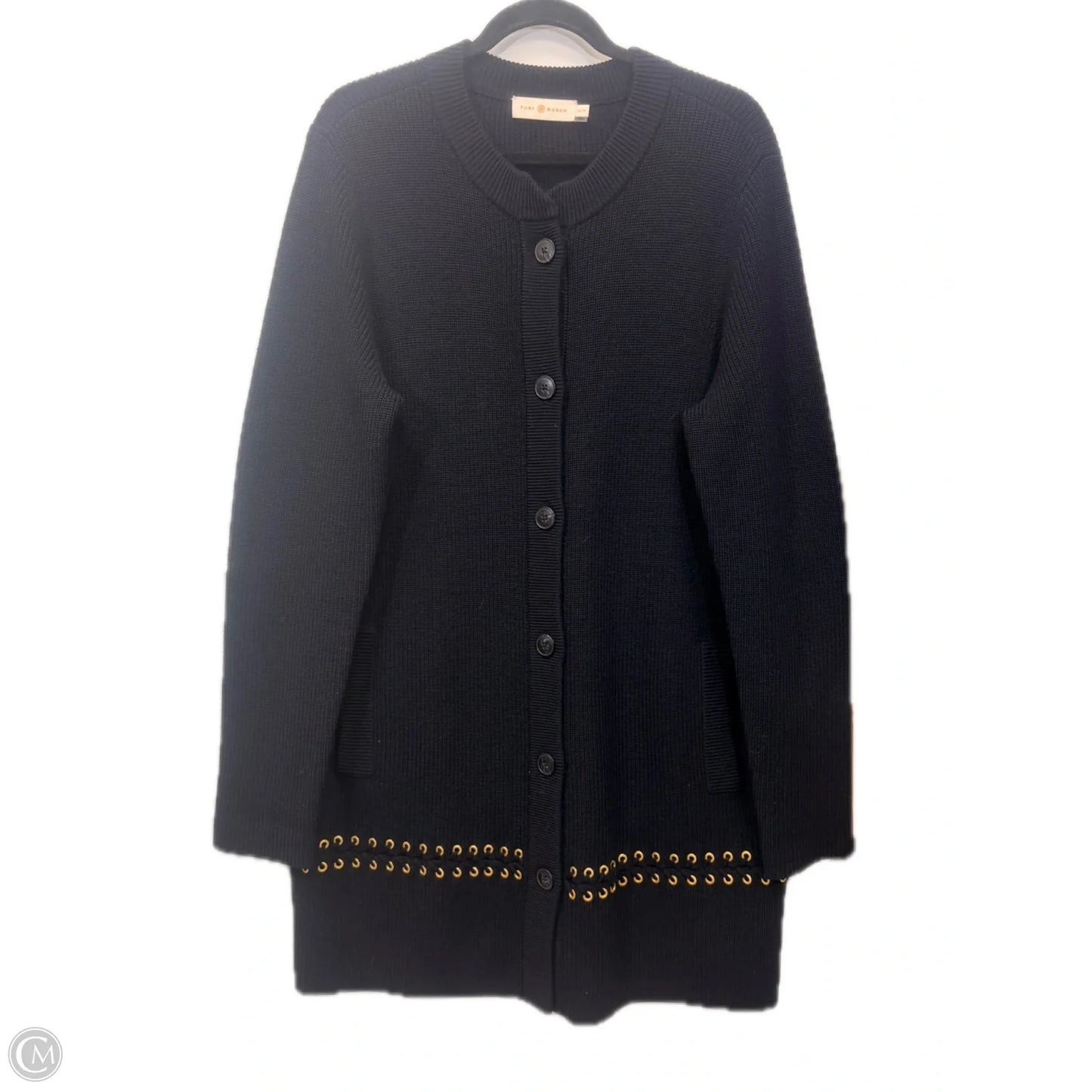 Sweater Cardigan Designer By Tory Burch In Navy, Size: Xl