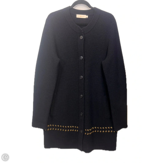 Sweater Cardigan Designer By Tory Burch In Navy, Size: Xl