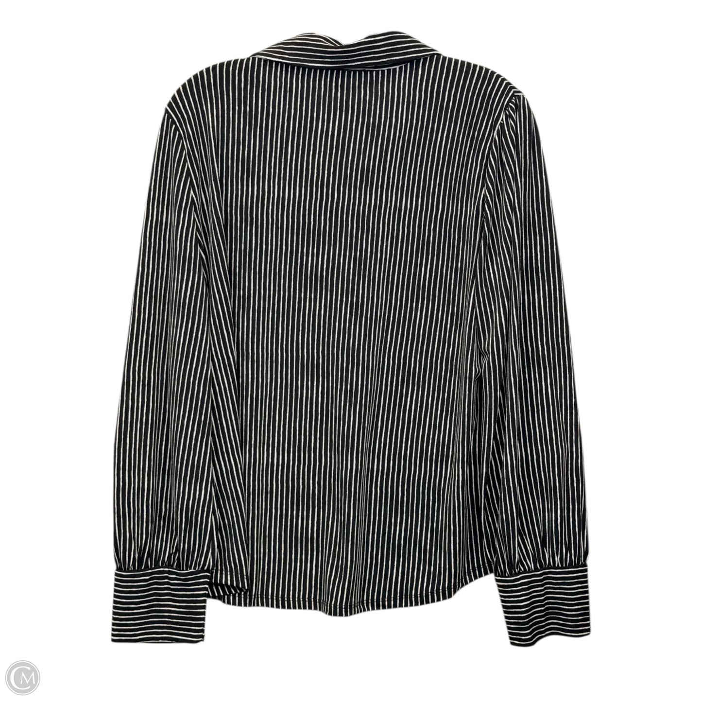 Top Long Sleeve By Adrianna Papell In Black & White, Size: L