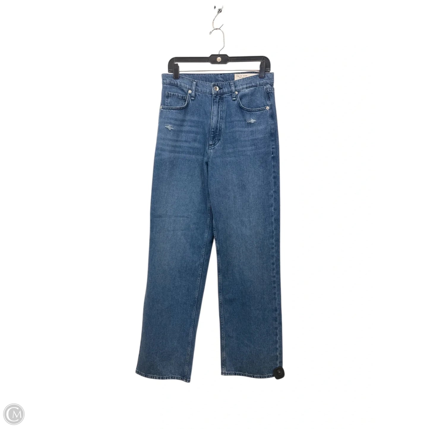 Jeans Straight By Rag And Bone In Blue Denim, Size: 4