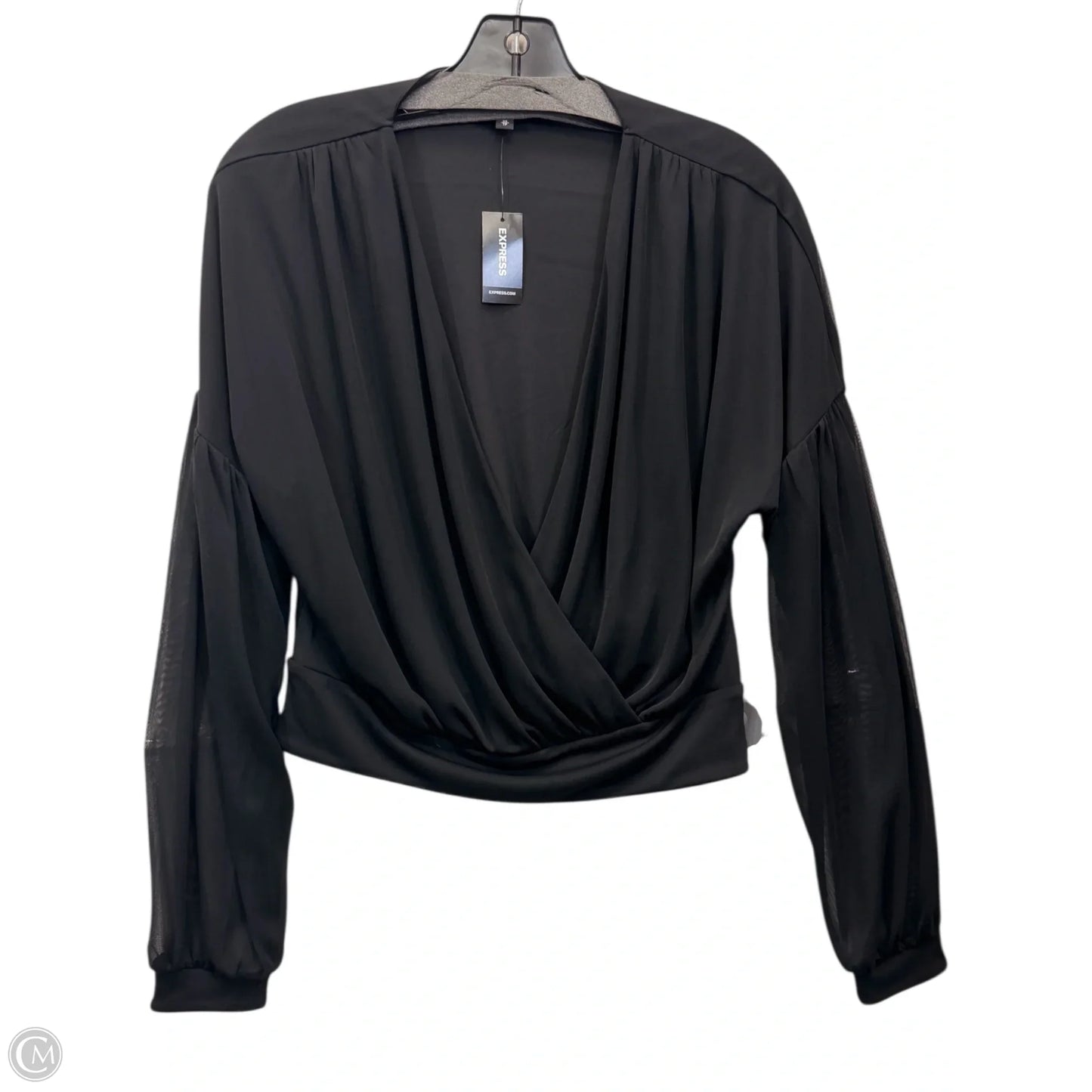Top Long Sleeve By Express In Black, Size: Xs