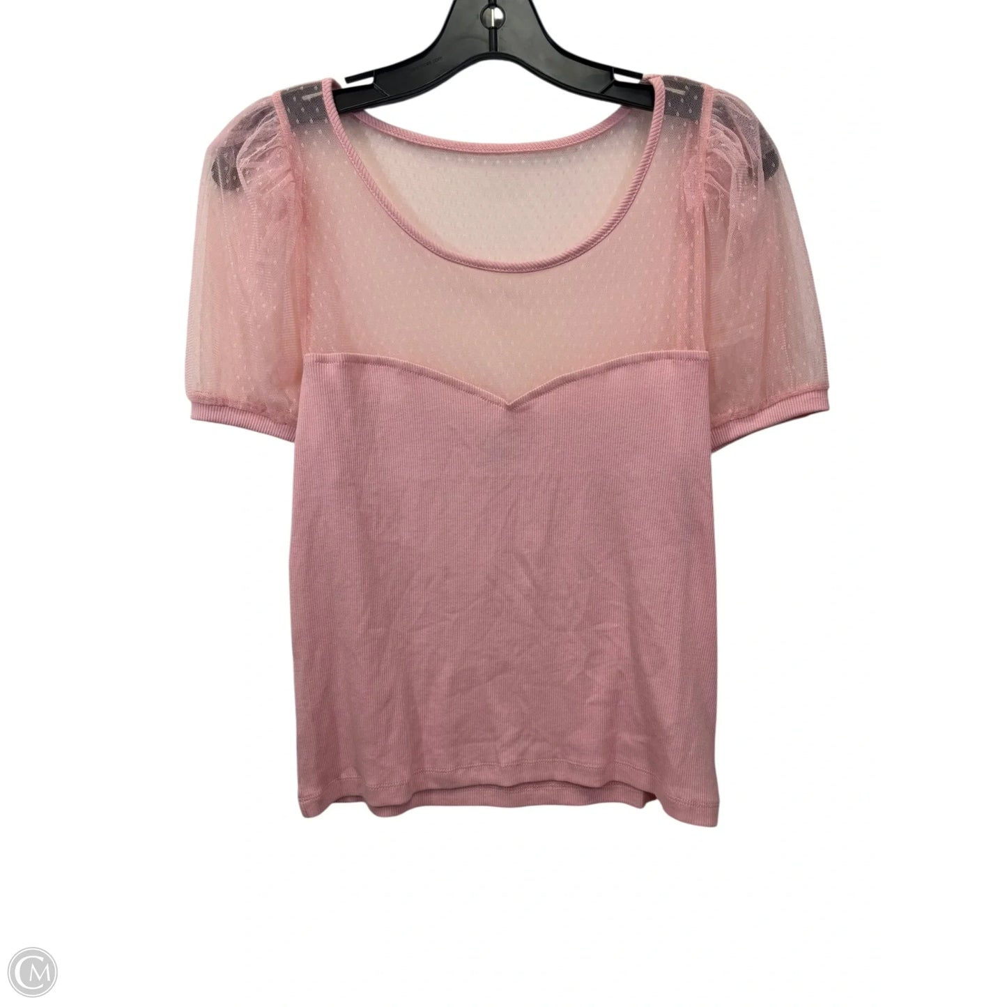 Top Short Sleeve By Anthropologie In Pink, Size: M