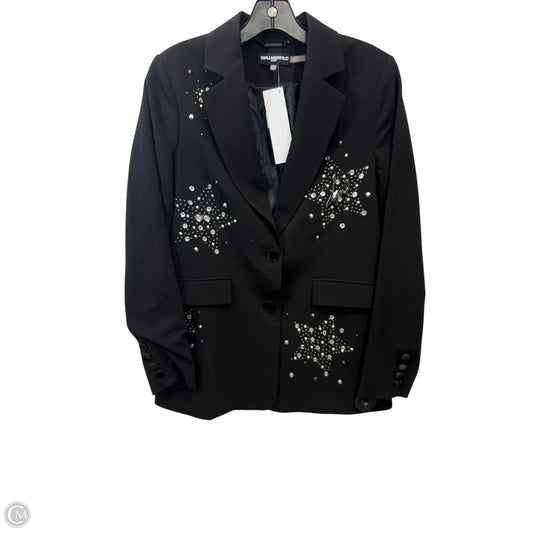 Blazer Designer By Karl Lagerfeld In Black, Size: Xs