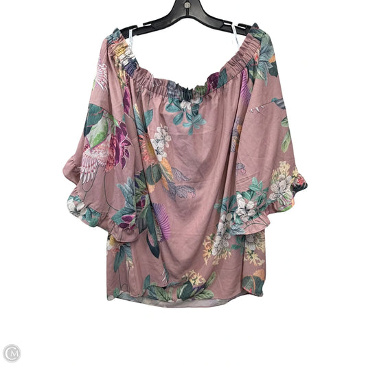Top Short Sleeve By City Chic In Pink, Size: 2x