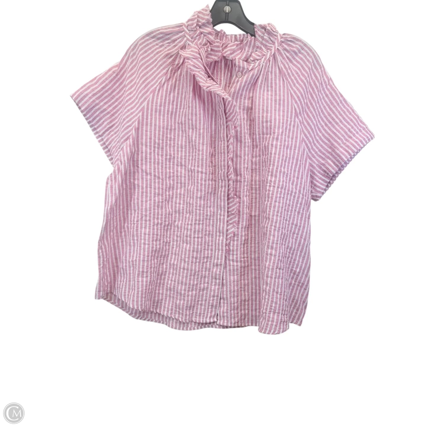 Top Short Sleeve By Chicos In Striped Pattern, Size: Xl