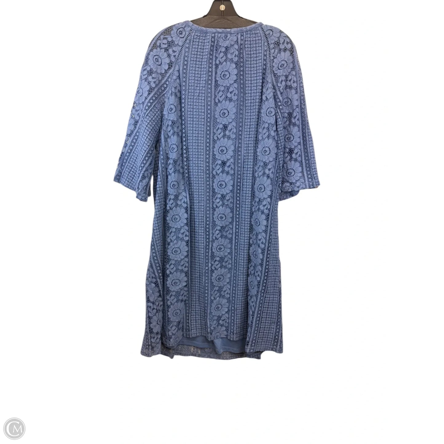 Dress Casual Midi By Isaac Mizrahi Live Qvc In Blue, Size: 1x