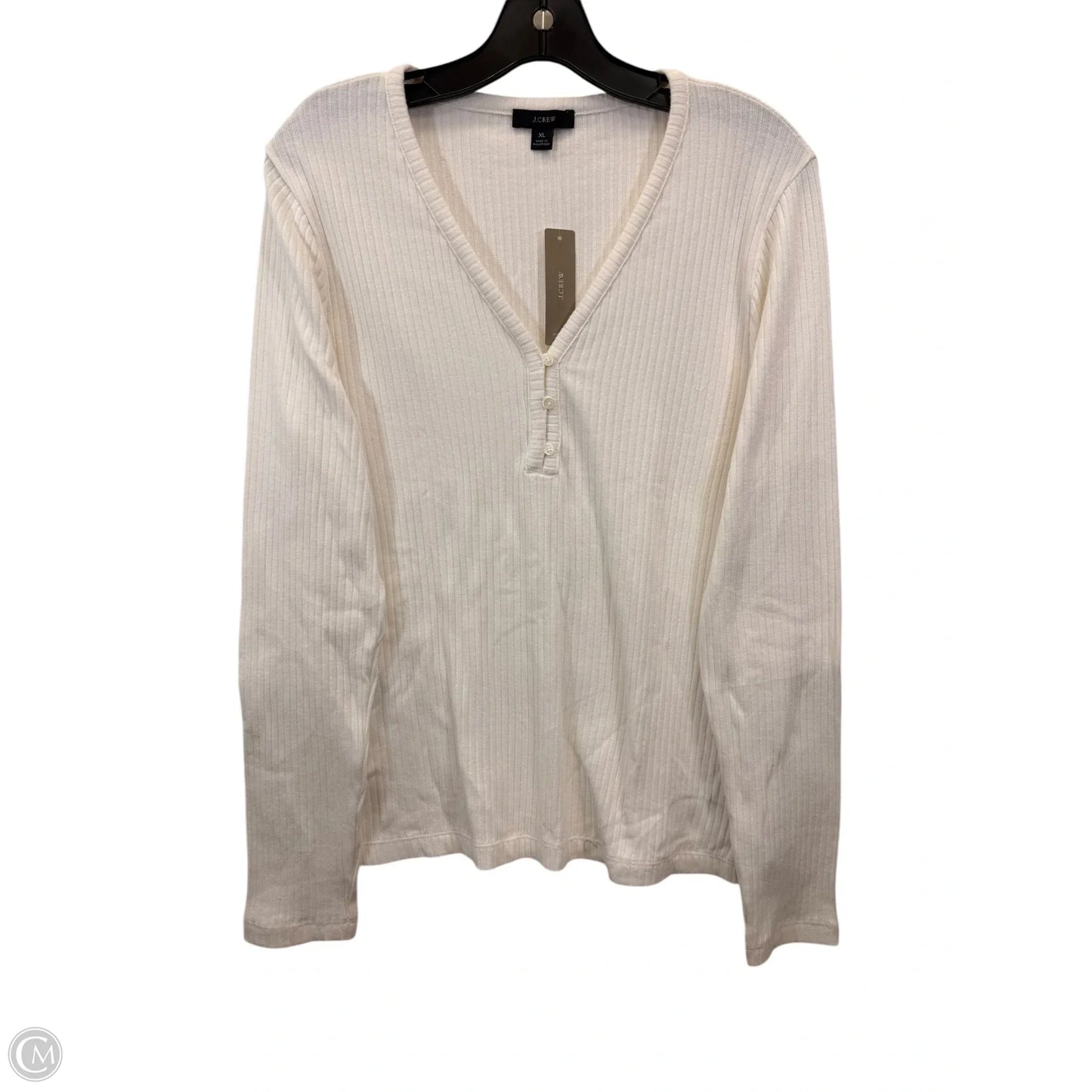 Top Long Sleeve By J. Crew In Cream, Size: Xl