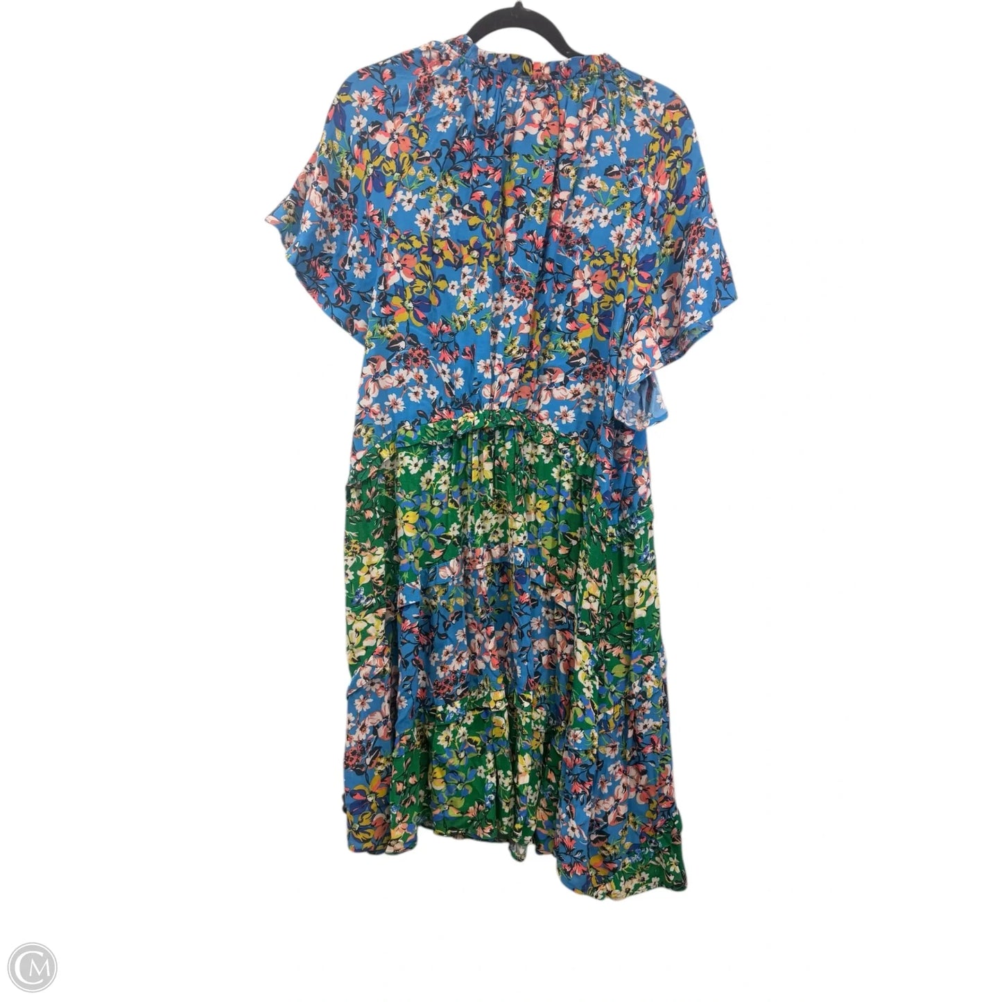 Dress Casual Midi By Anthropologie In Blue & Green, Size: Xl