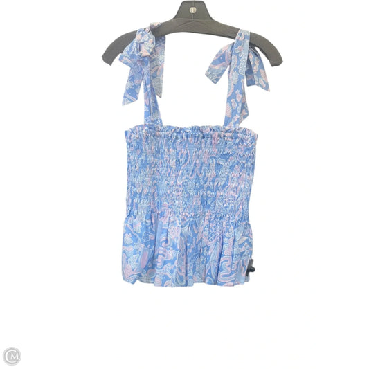 Top Sleeveless Designer By Lilly Pulitzer In Blue & Pink, Size: M