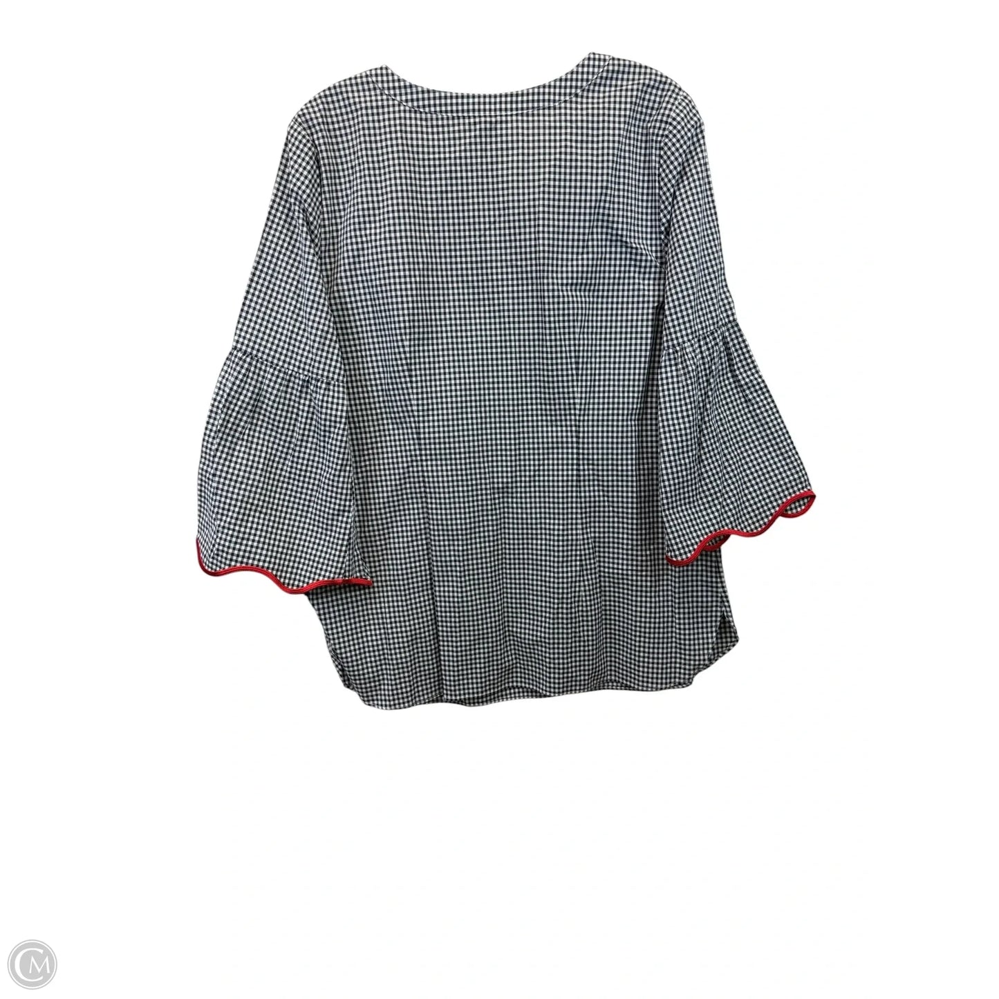 Top 3/4 Sleeve By Talbots In Checkered Pattern, Size: M