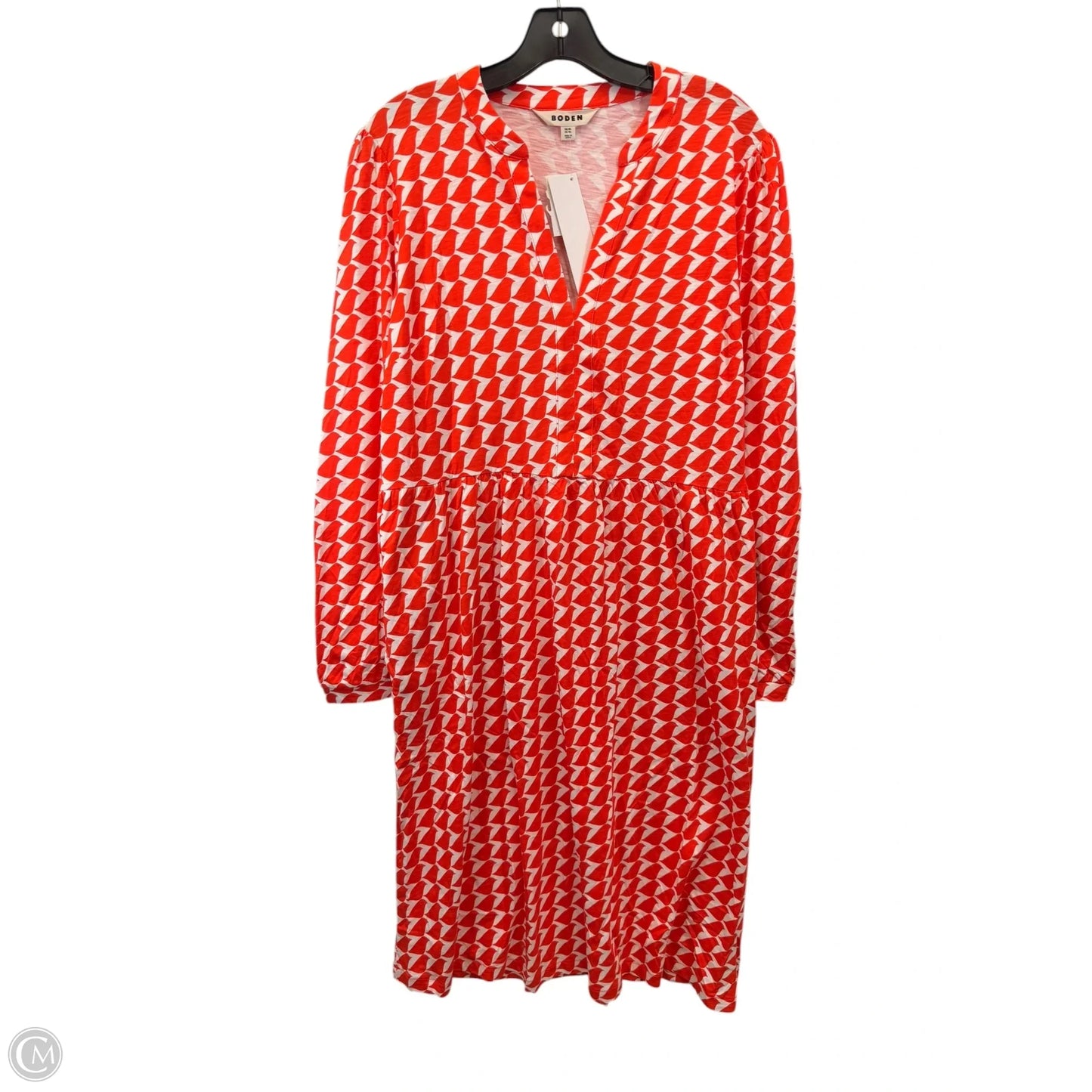 Dress Casual Midi By Boden In Orange & White, Size: Xl