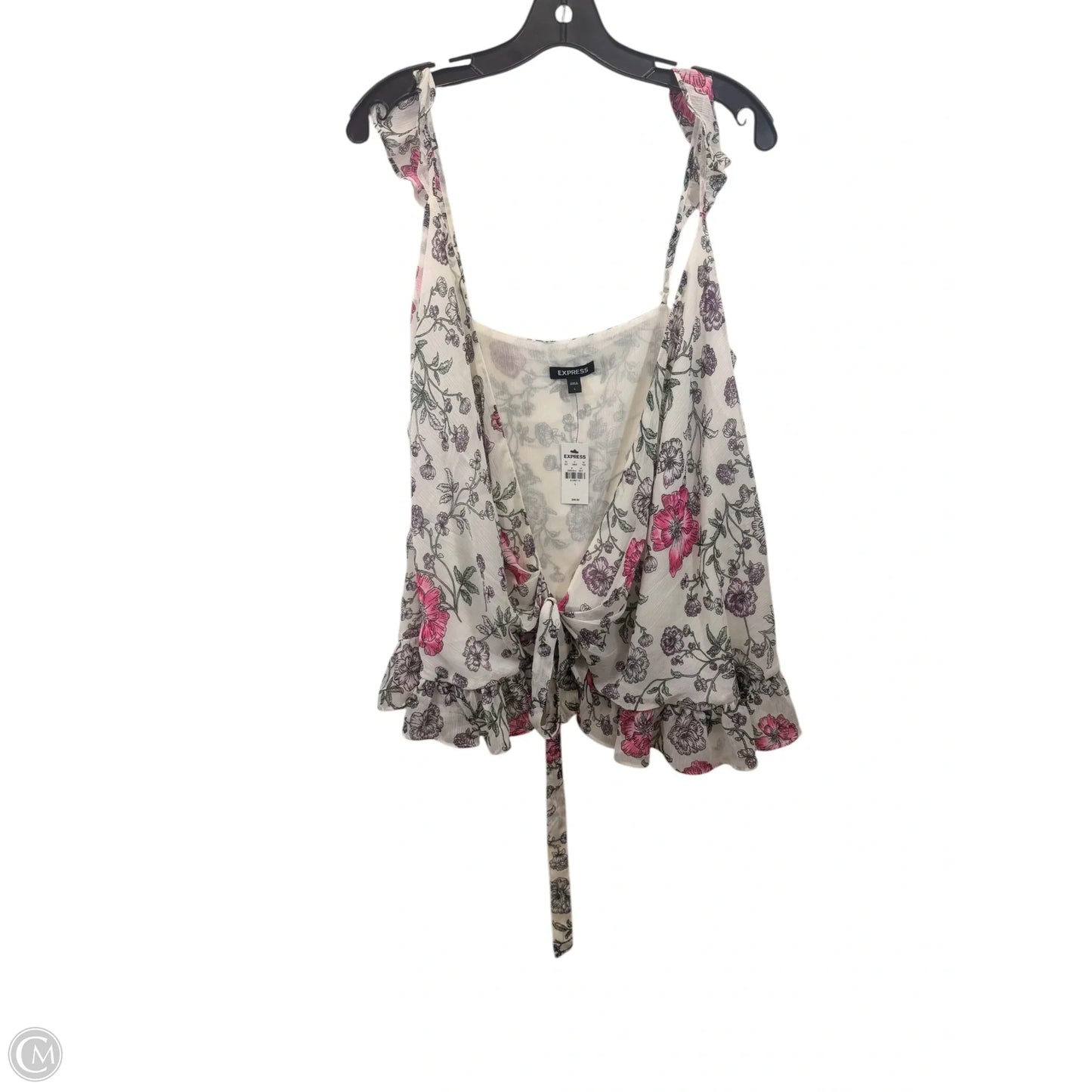 Top Sleeveless By Express In Floral Print, Size: L