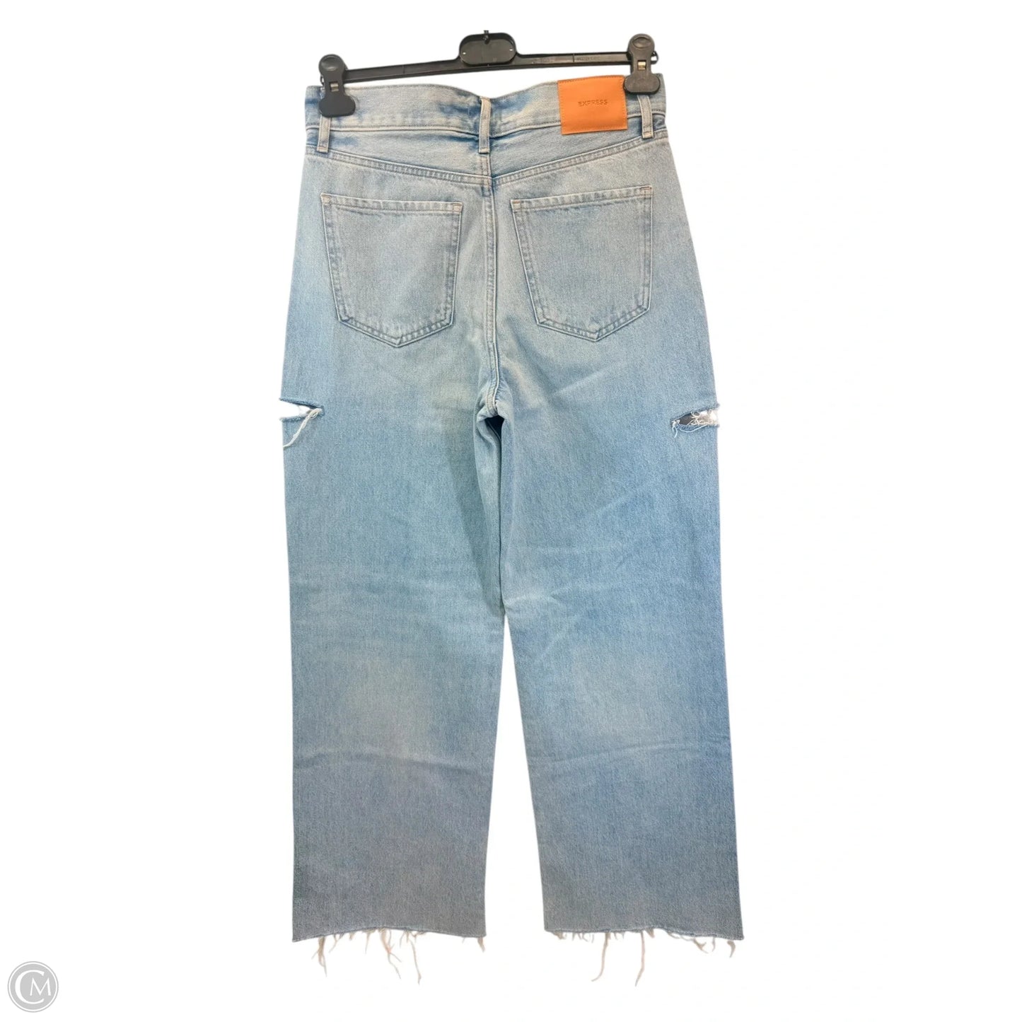 Jeans Wide Leg By Express In Blue Denim, Size: 8