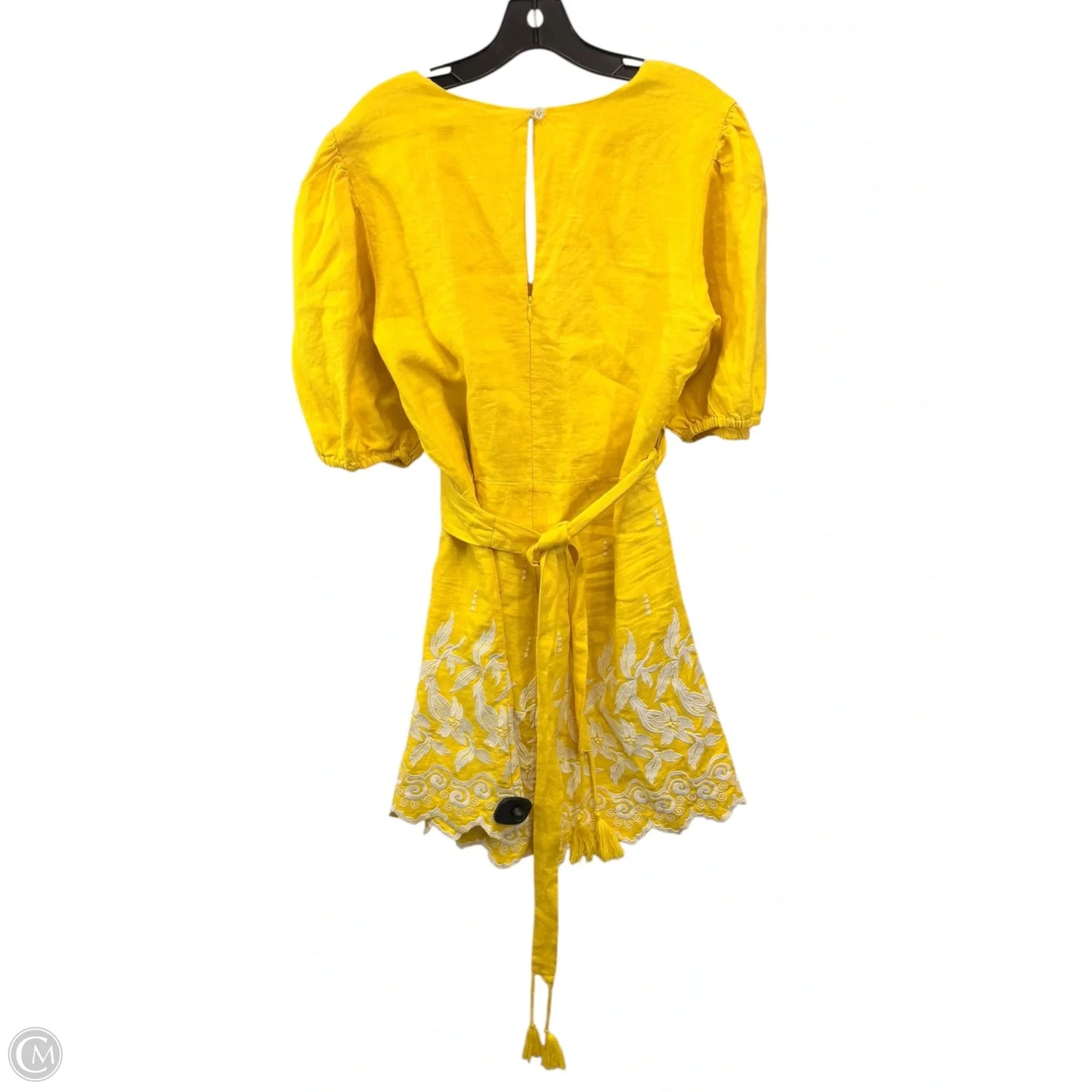 Romper By Place Nationale In White & Yellow, Size: M