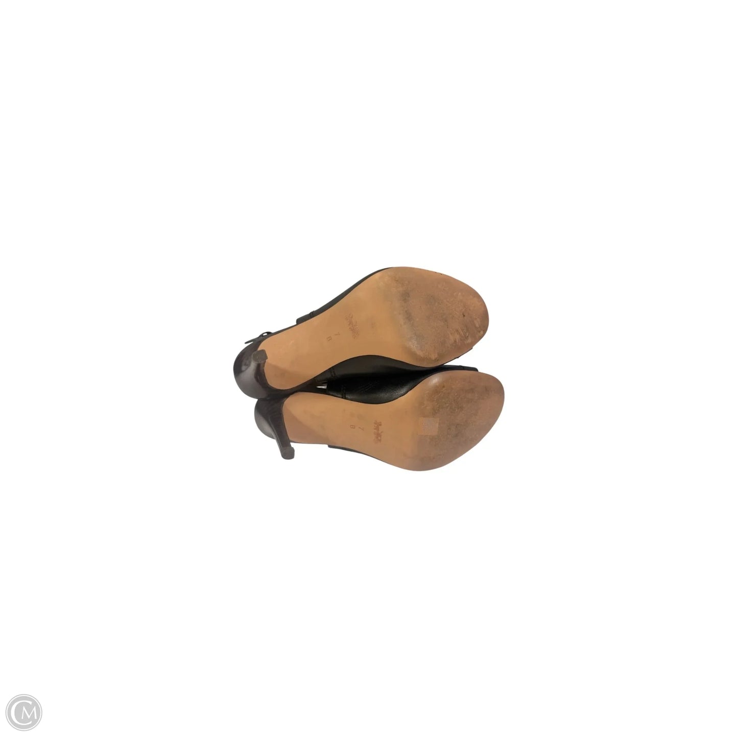 Boots Designer By Coach In Black & Gold, Size: 7