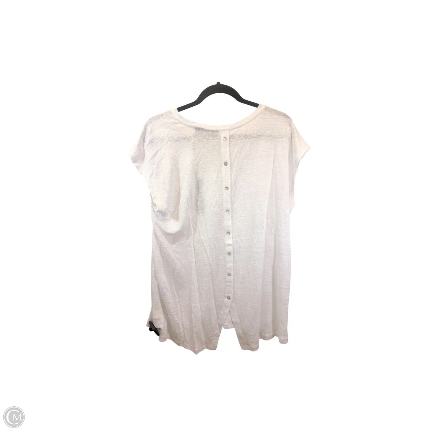 Top Short Sleeve By Tahari In White, Size: Xl