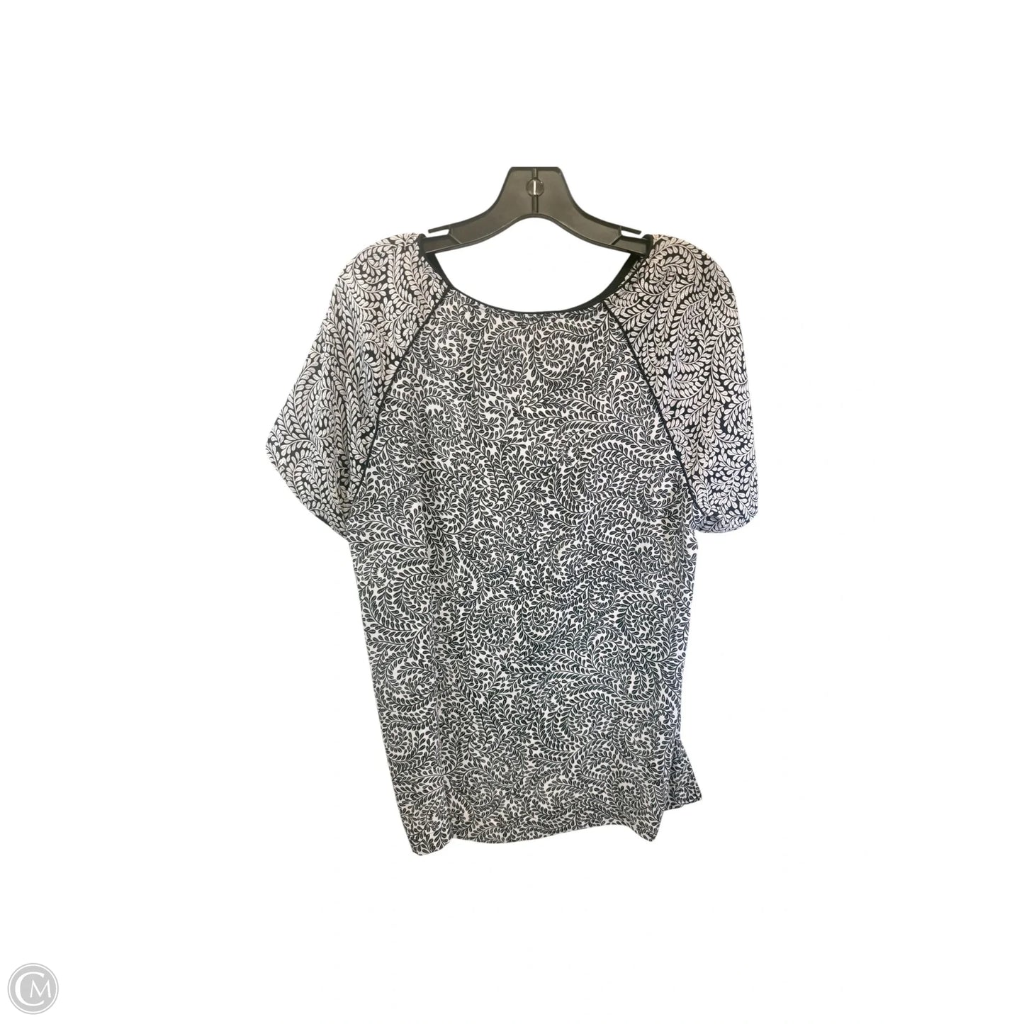 Top Short Sleeve By Loft In Black & White, Size: L