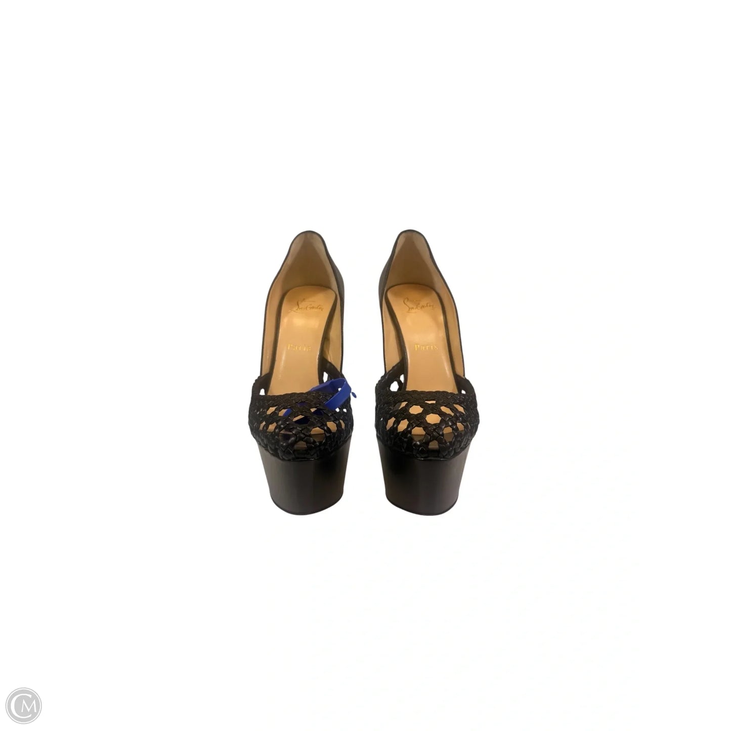 Shoes Luxury Designer By Christian Louboutin In Black, Size: 7.5