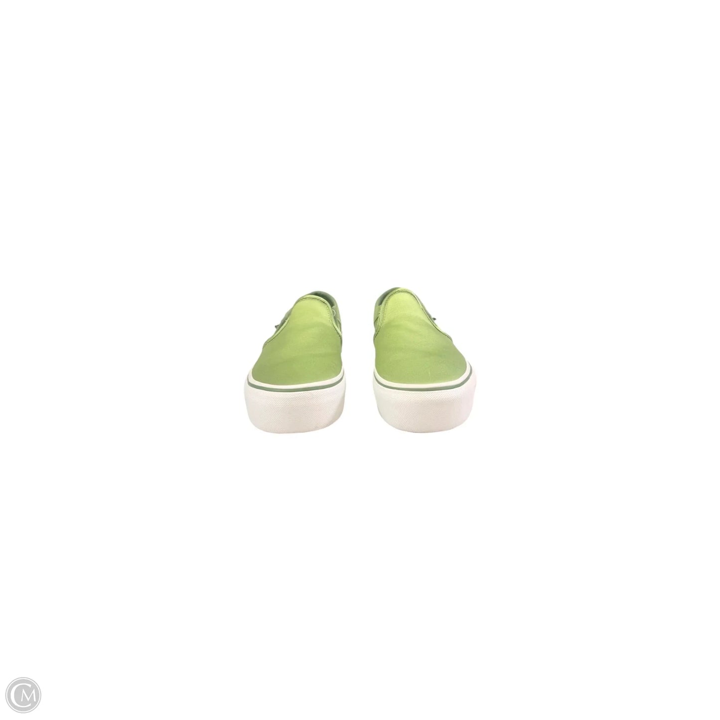 Shoes Sneakers Platform By Vans In Green & White, Size: 7